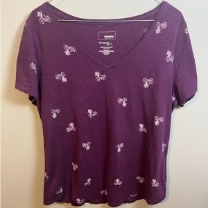 Purple with White Bikes Sonoma The Everyday Tee V Neck